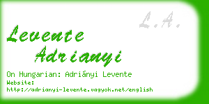 levente adrianyi business card